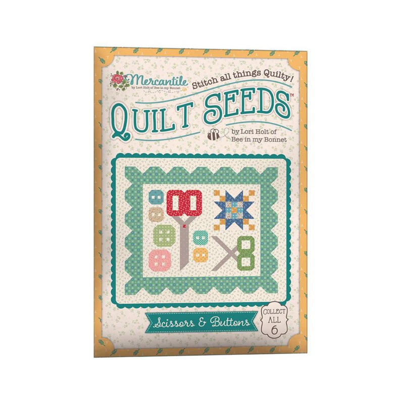 Mercantile Quilt Seeds Pattern Scissors & Buttons by Lori Holt