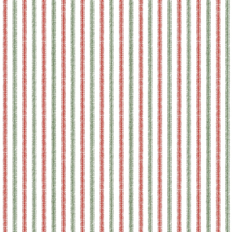 One Snowy Day STRIPE - RED/GREEN:  Fabric Collection (1/2 yd.)