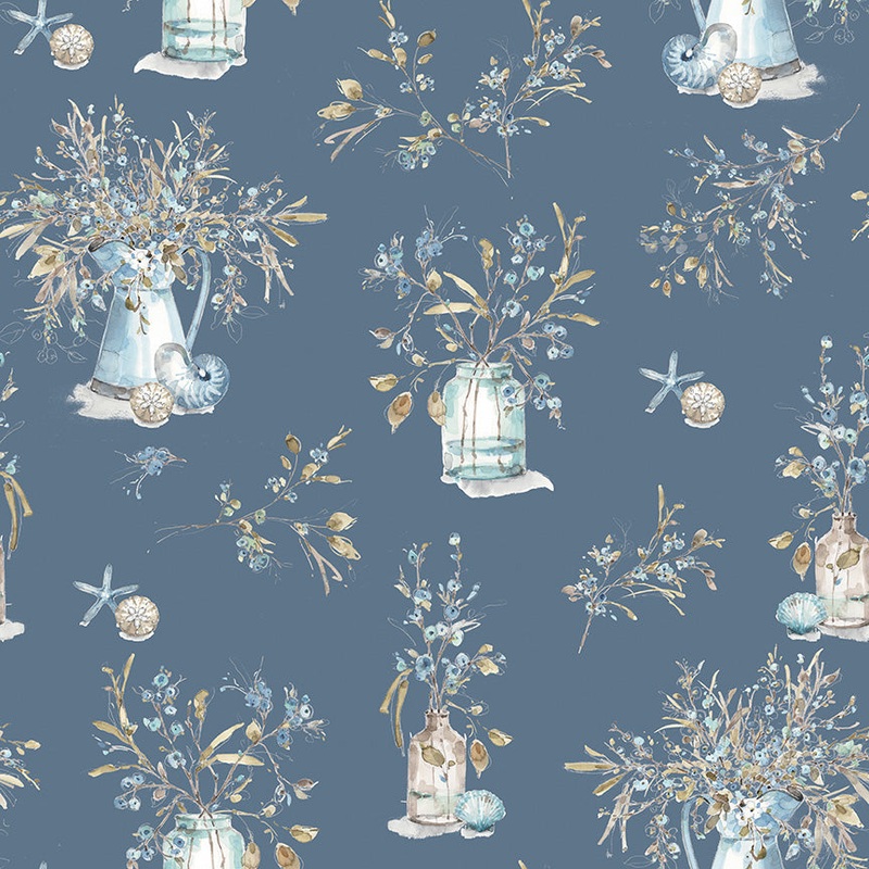 Blue Escape Coastal: MAIN COLONIAL Fabric C14510-COLONIAL (1/2 yd.)