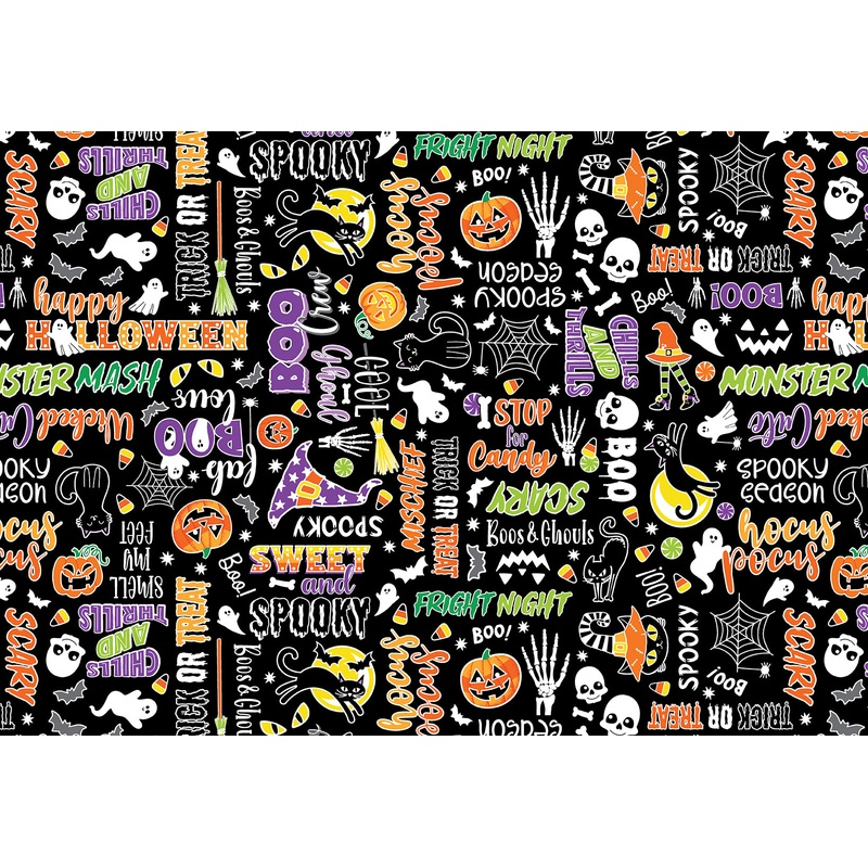 Chills & Thrills: MONSTER MASH BLACK Fabric 14606G12B (1/2 yd.)