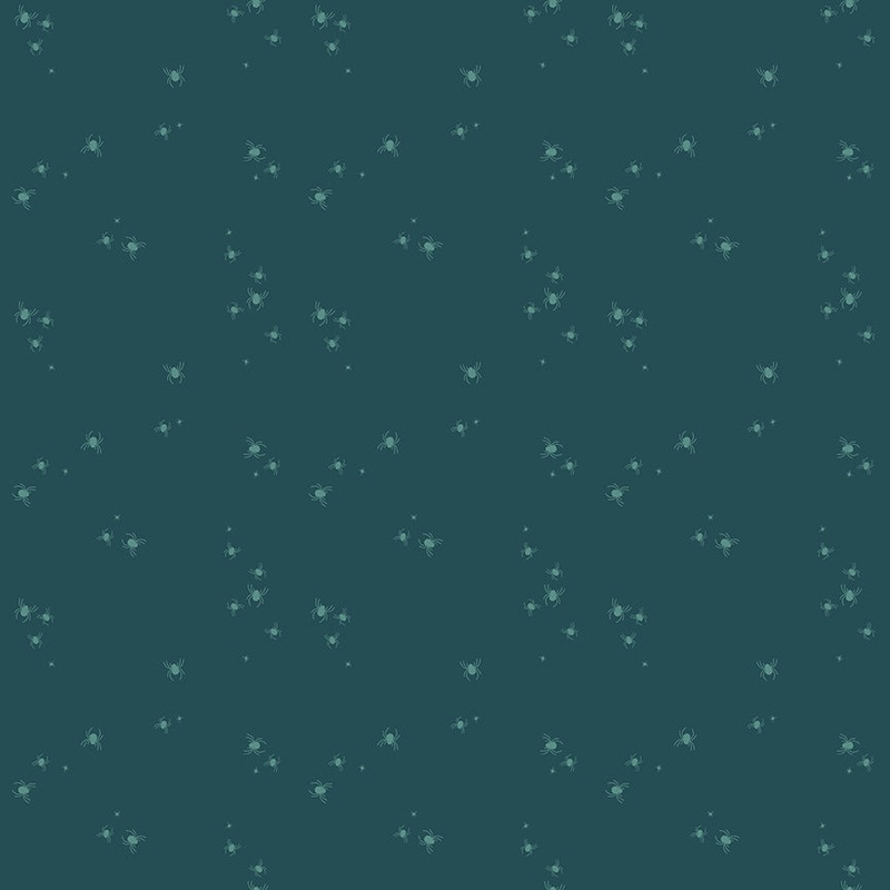Little Witch: SPIDER SPOTS Fabric C14566-JADE (1/2 yd.)