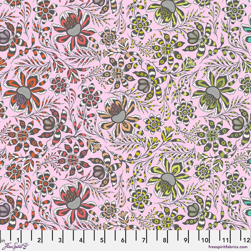 Roar! WILD VINE-BLUSH: PWTP227.BLUSH - by Tula Pink (1/2 yd.)