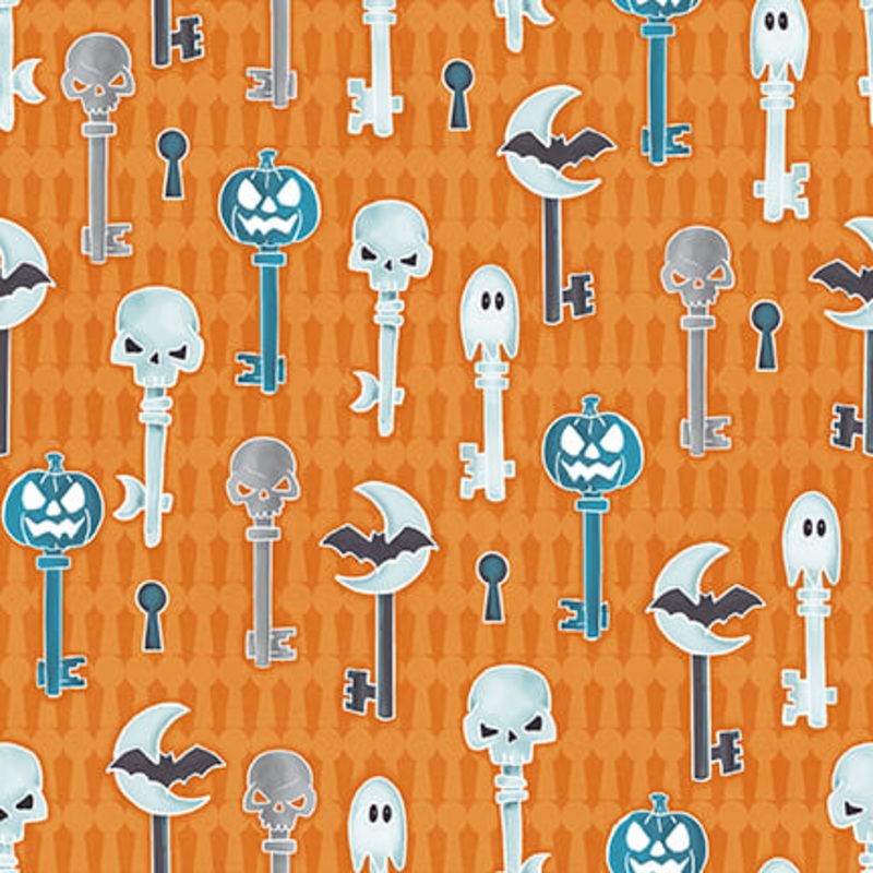 Welcome Foolish Mortals - Glow: KEYS Fabric Q-1448G-33 (1/2 yd.)