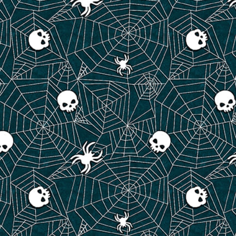 Welcome Foolish Mortals - Glow: SPIDERWEB Fabric Q-1450G-77 (1/2 yd.)