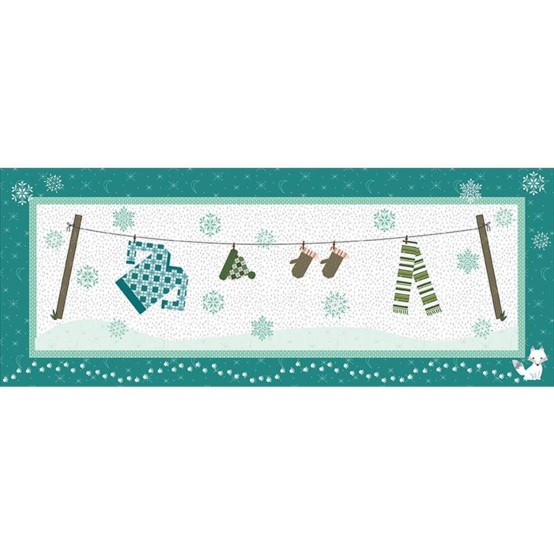 WINTER CLOTHESLINE Machine Embroidery Bench Pillow Pattern by Jennifer Long