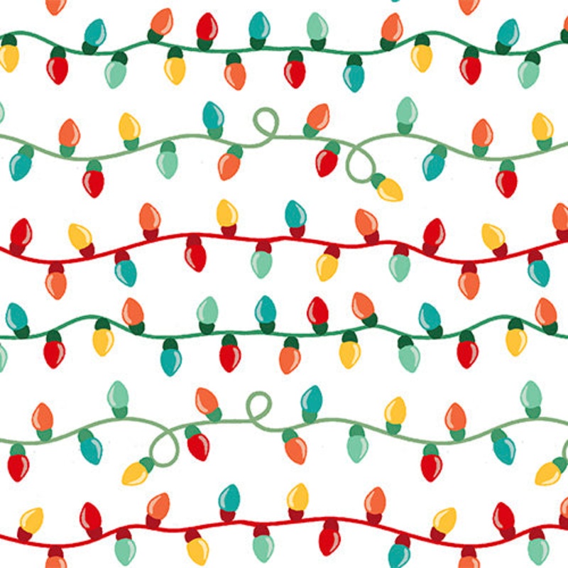 Be Merry: LIGHT STRINGS Fabric 22279-WHITE (1/2 yd.)