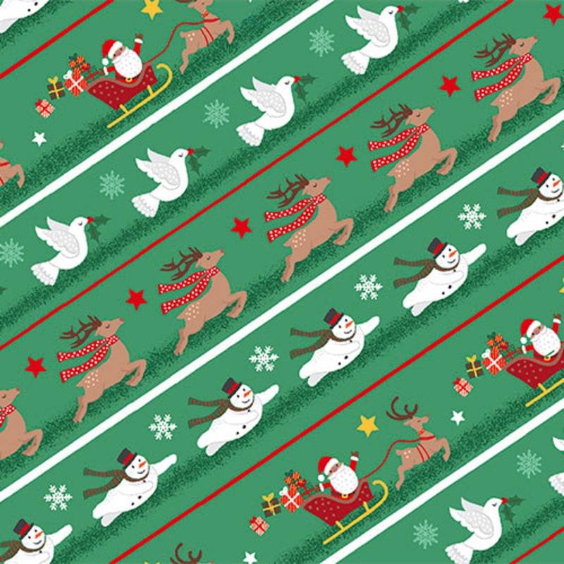 Be Merry: MERRY STRIPE Fabric 22281-GREEN (1/2 yd.)