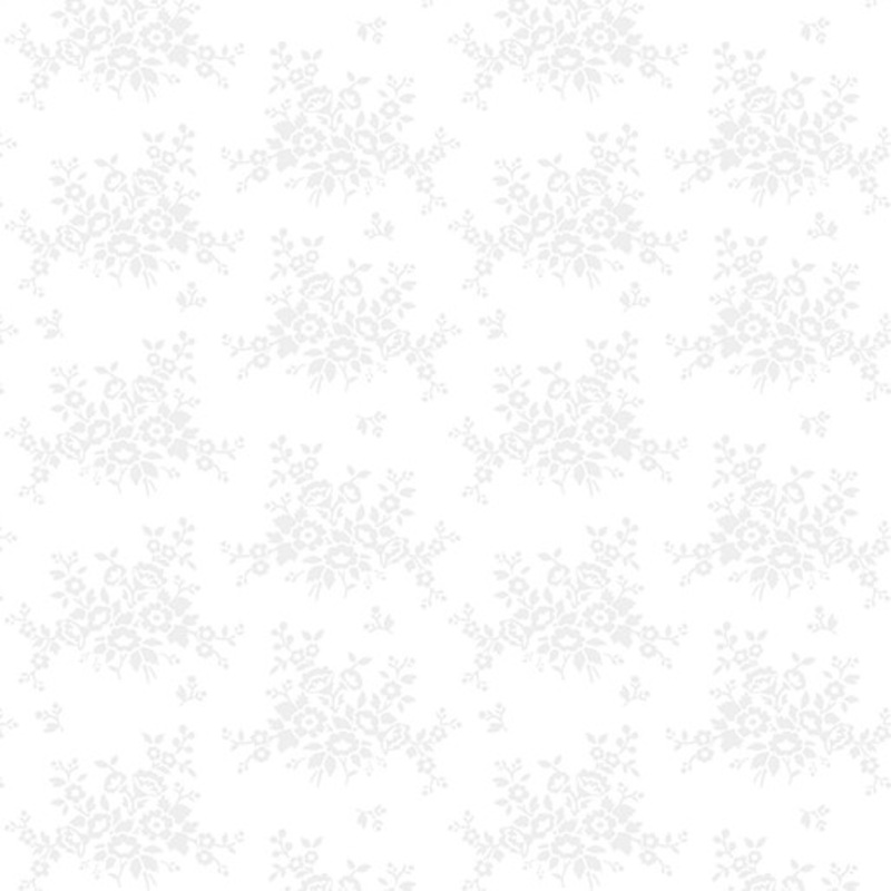 Classic Keepsakes MINI FLORAL BOUTIQUE WHITE: 1465109B - (1/2 yd.)