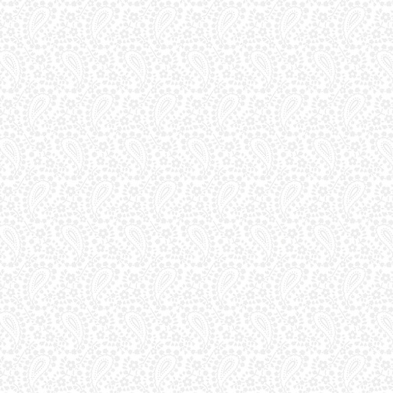 Classic Keepsakes PAISLEY FLORAL WHITE: 1465009B - (1/2 yd.)