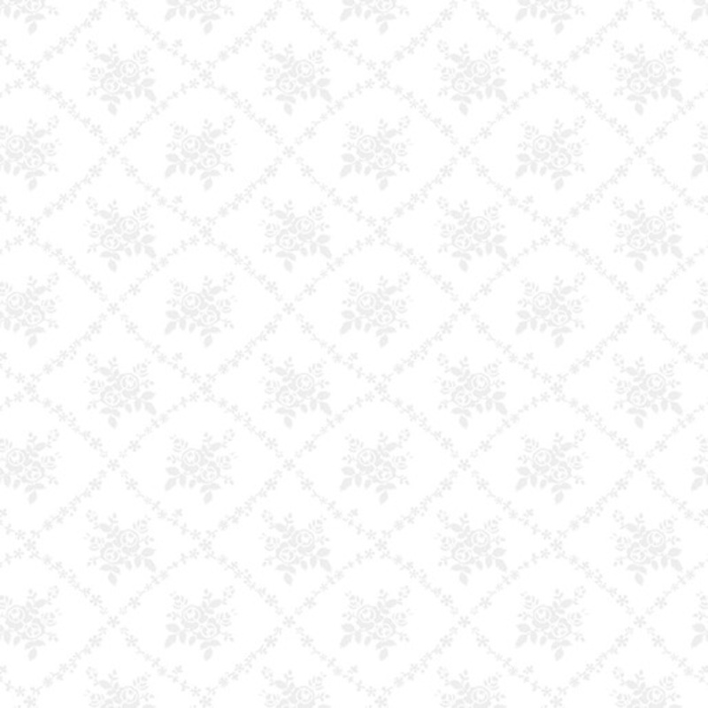 Classic Keepsakes ROSE TRELLIS WHITE: 1464809B - (1/2 yd.)