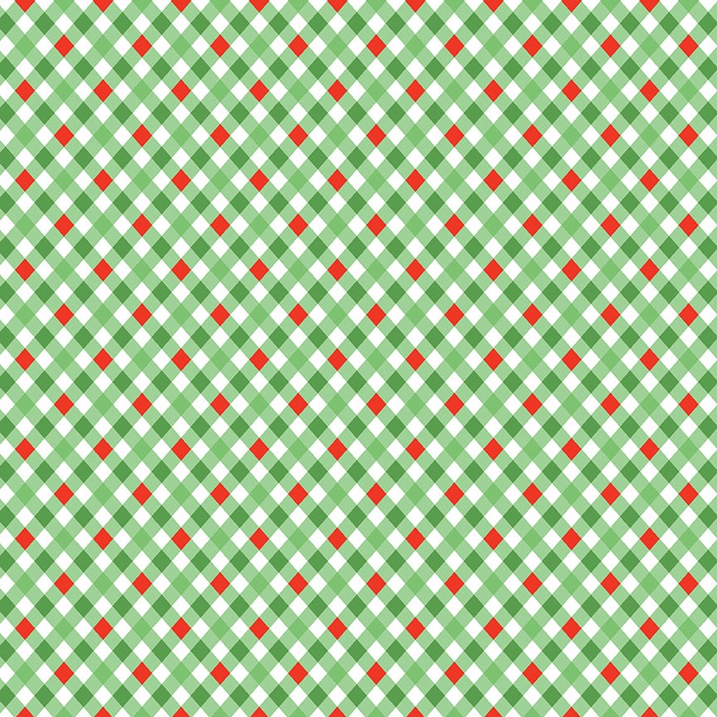 Jingle Bells: PLAID GREEN Fabric C14836-GREEN (1/2 yd.)