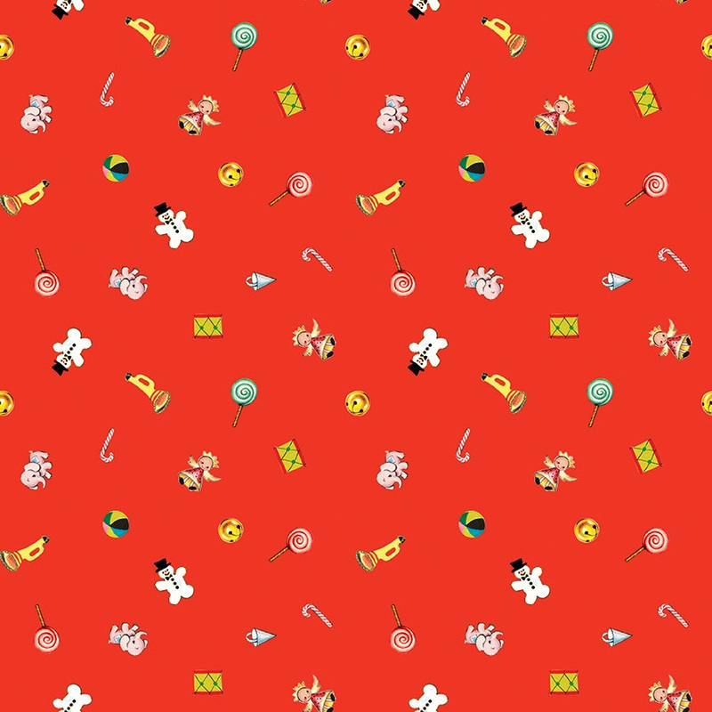 Jingle Bells: TOYS Fabric C14833-RED (1/2 yd.)
