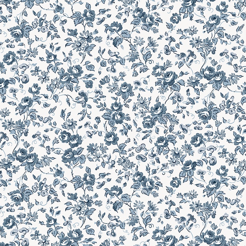 Serenity Blues FLOWER TOSS CLOUD: C14782-CLOUD Fabric (1/2 yd.)