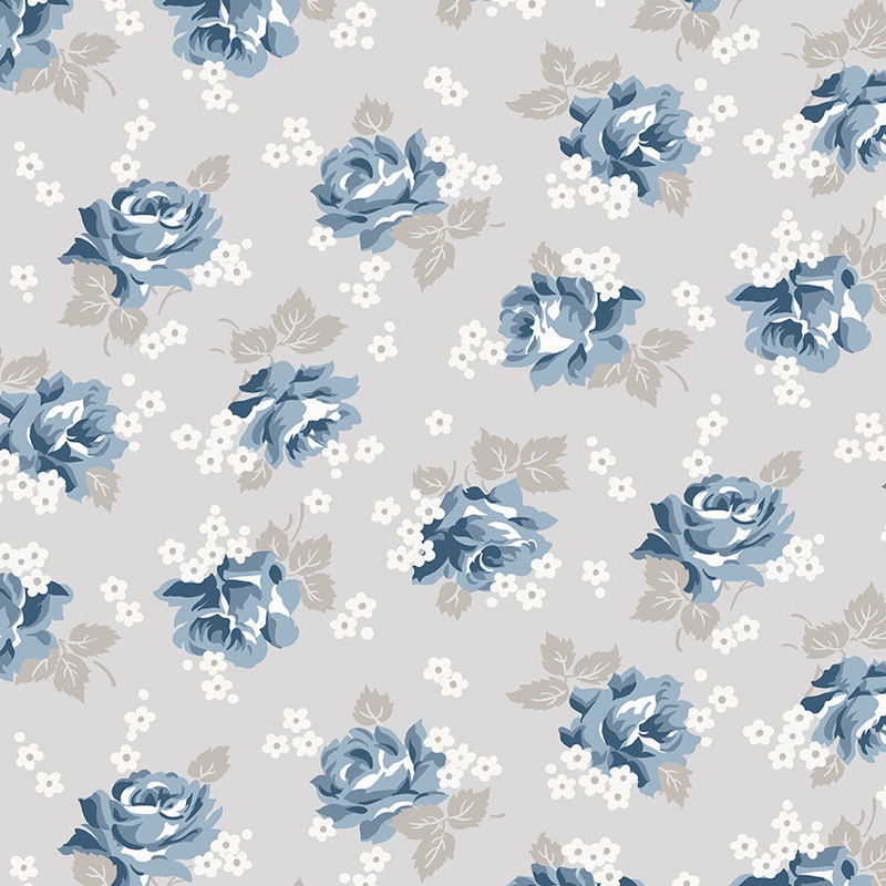 Serenity Blues ROSES TAUPE: C14781-TAUPE Fabric (1/2 yd.)