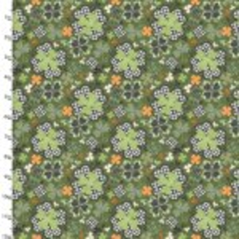 Shamrockin: CLOVER ALL OVER Fabric 22243 GREEN (1/2 yd.)
