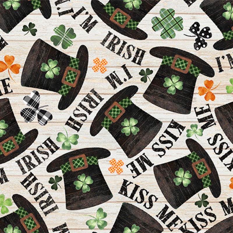 Shamrockin: TOP OF THE MORNING Fabric 22242 BEIGE (1/2 yd.)