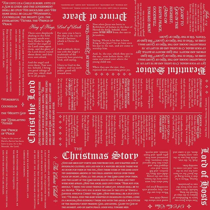 Christmas Wishes: CHRISTMAS STORY - RED Fabric (1/2 yd.)