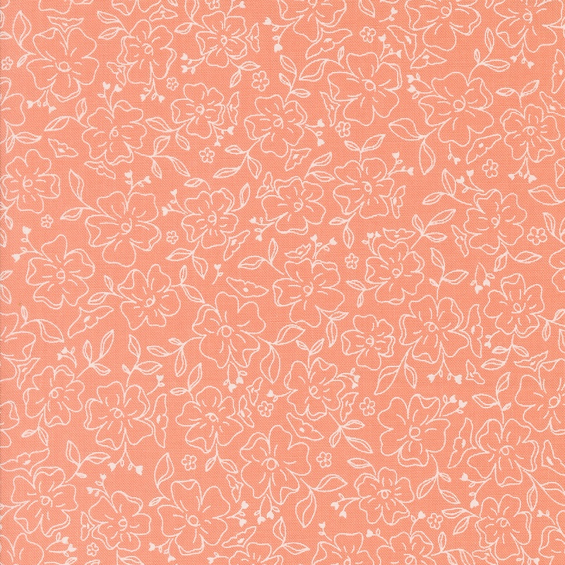 Dainty Meadow: CORAL fabric 31745 19 - by My Sew Quilty Life (1/2 yd.)