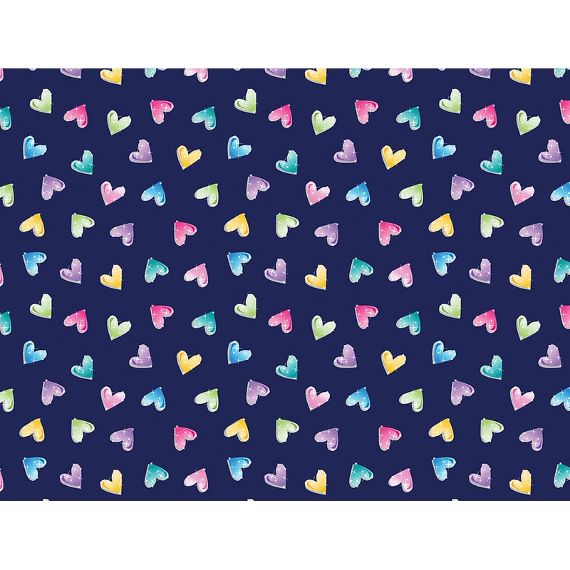 Fairytale Dreams: BEJEWED HEARTS - NAVY Fabric (1/2 yd.)