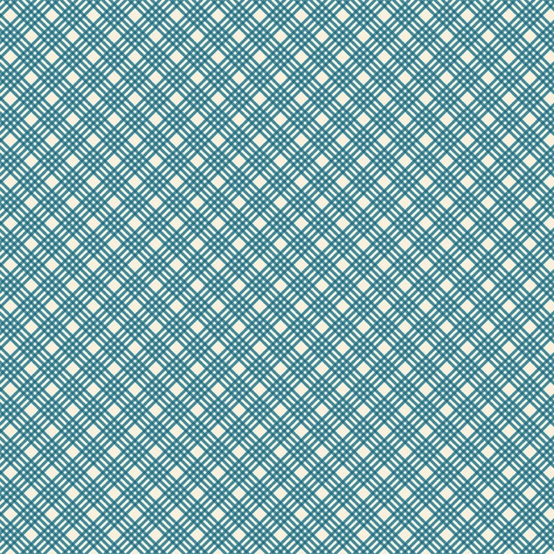 Hello Pumpkin CRISP PLAID BLUE -  by Cherry Blossoms Quilting (1/2 yd)