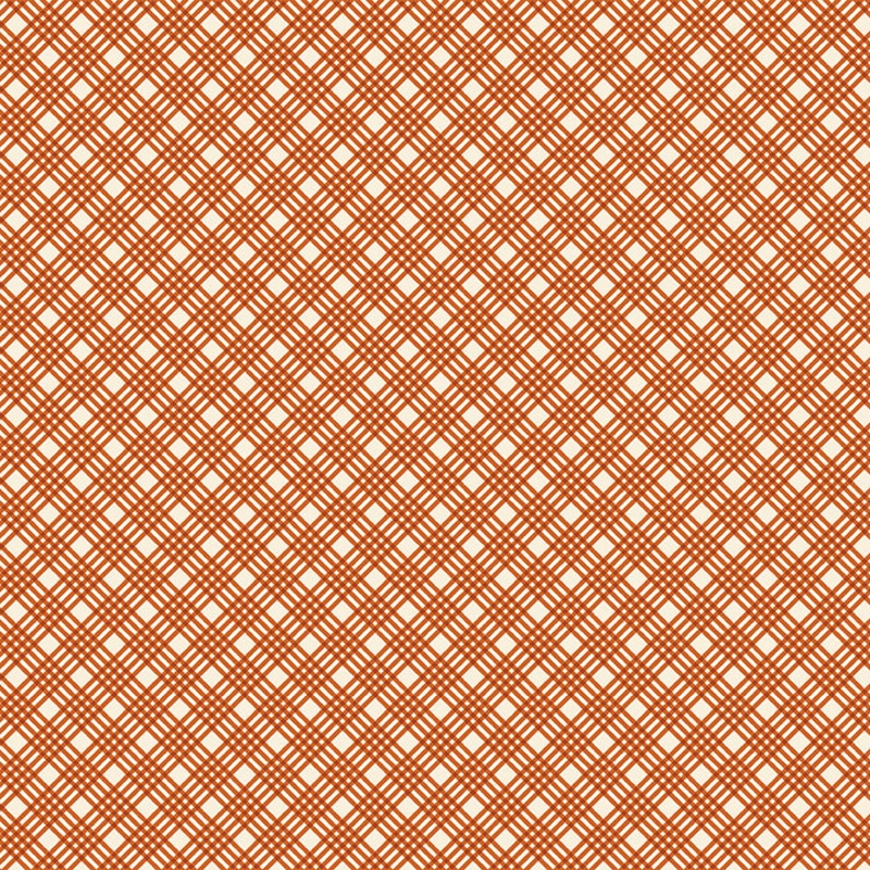 Hello Pumpkin CRISP PLAID ORANGE -  by Cherry Blossoms Quilting (1/2 yd)