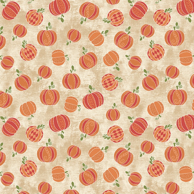 Hello Pumpkin TAN - by Cherry Blossoms Quilting (1/2 yd)