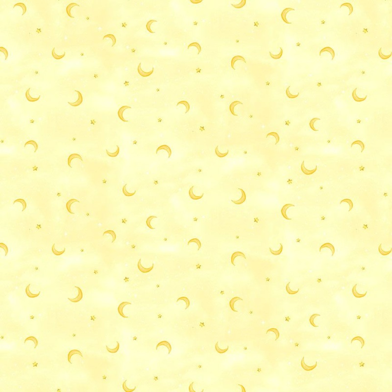 Owl Always Love You: MOONS AND STARS - YELLOW (1/2 yd)