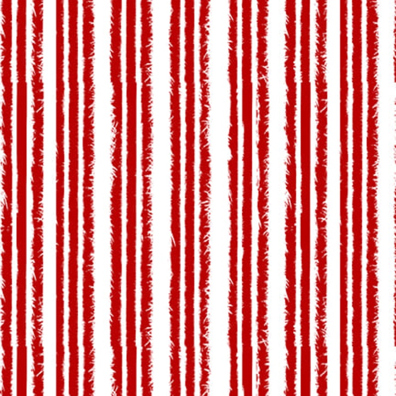 Snow Crew: RED & WHITE FUZZY STRIPE 1291-08 Fabric (1/2 yd)