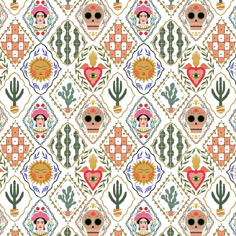 Viva La Vida - White $12.99/yard