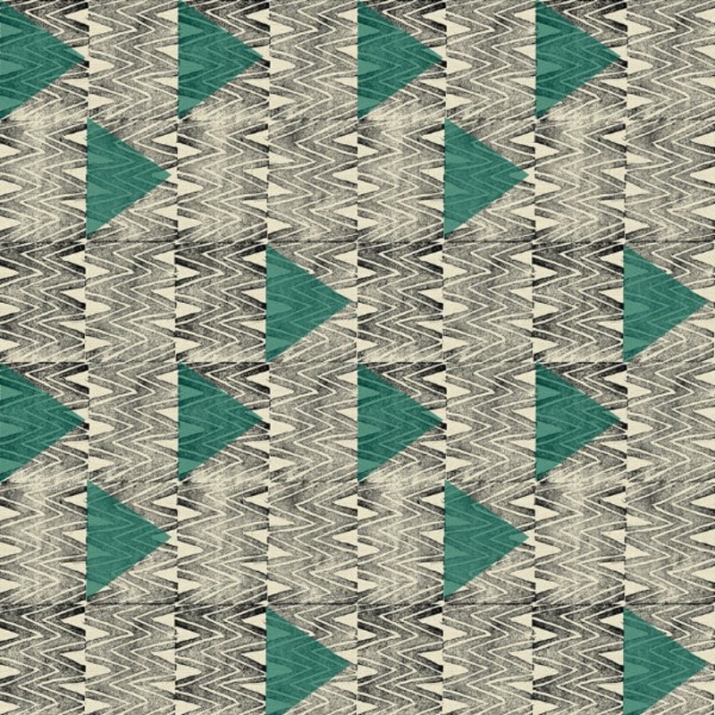 Zig Zag - Green Black $12.49/ Yard