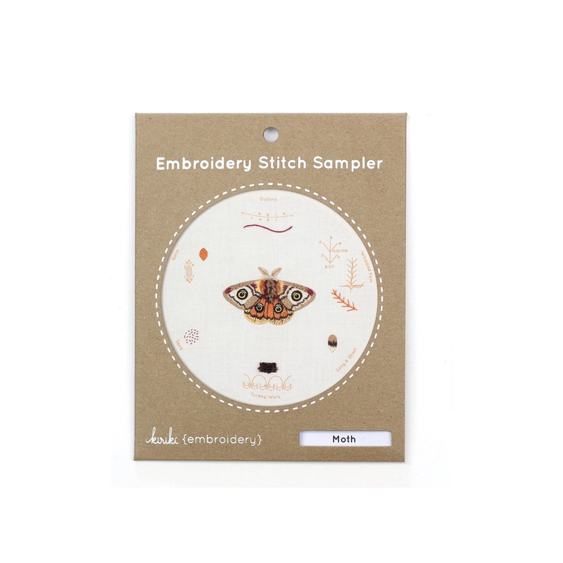 Moth Embroidery Stitch Sampler