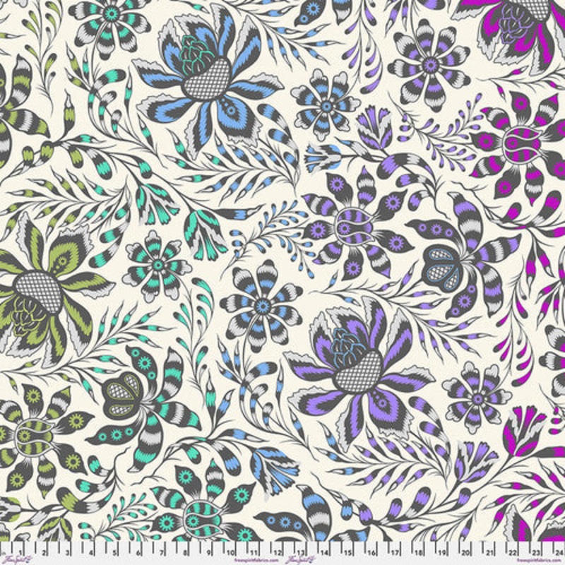 108 Wide Quilt Backing: Super Wild Vine - Mist $26.00/ Yard