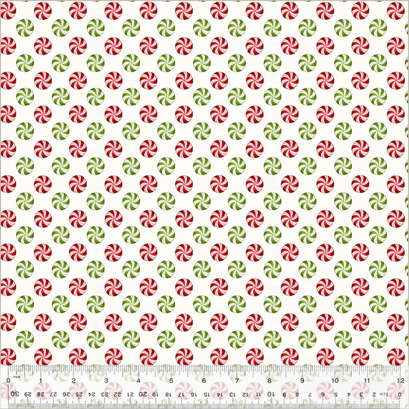 A Very Terri Christmas: PEPPERMINT-IVORY Fabric (1/2 yd.)