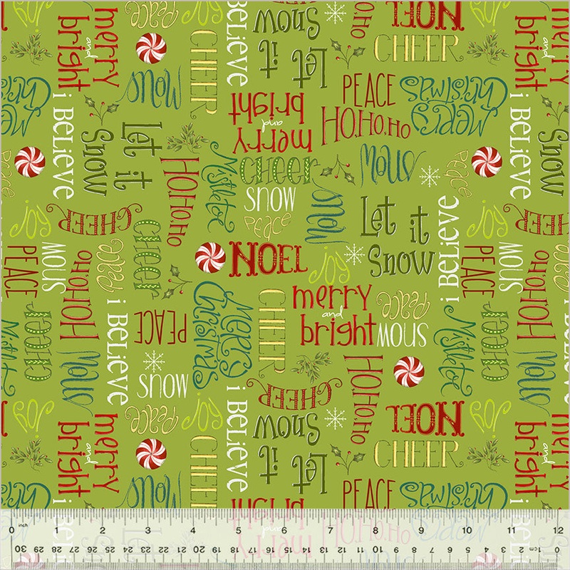 A Very Terri Christmas: SEASONS GREETINGS-MISTLETOE Fabric (1/2 yd.)