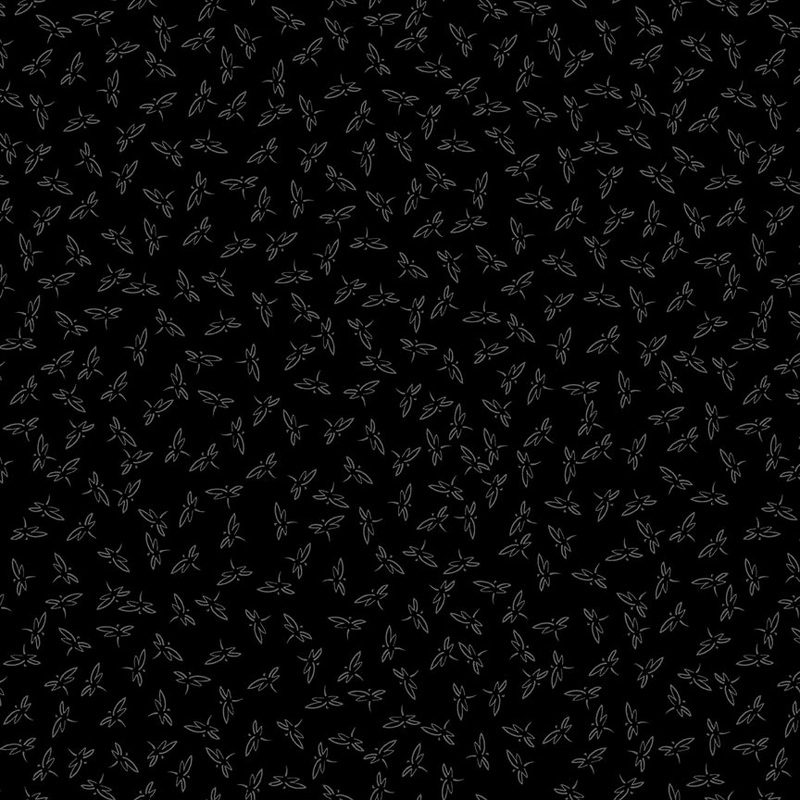Back in Black: DRAGON FLY Fabric by Henry Glass (1/2 yd.)