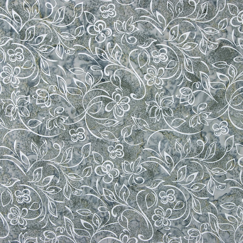 Batik Achromatic Dance: PEWTER Fabric (1/2 yd.)