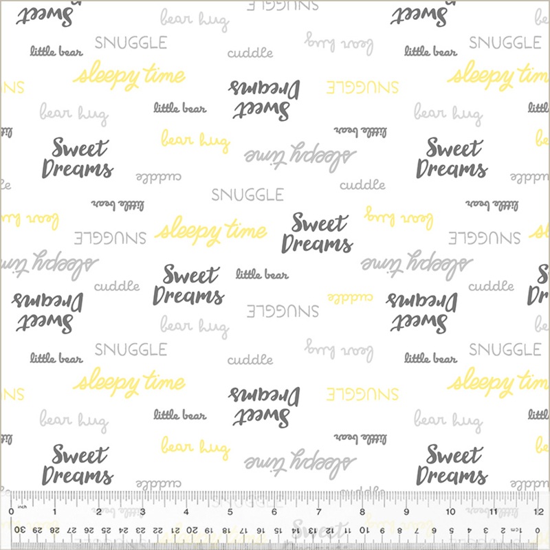 Sweet Dreams BEDTIME-WHITE Fabric by Whistler Studios (1/2 yd.)