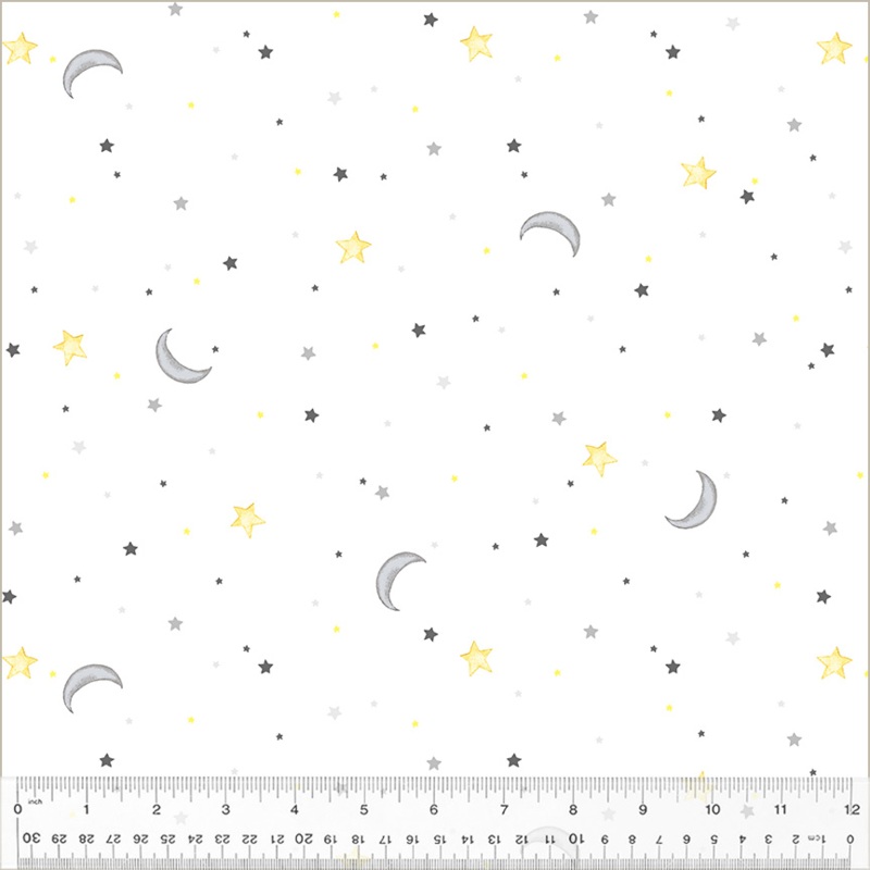 Sweet Dreams NIGHT SKY-WHITE Fabric by Whistler Studios (1/2 yd.)