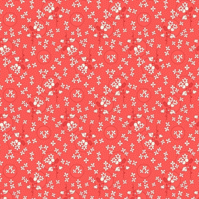 Sentiments RED FLORAL RINGS Fabric by Kaye England (1/2 yd.)