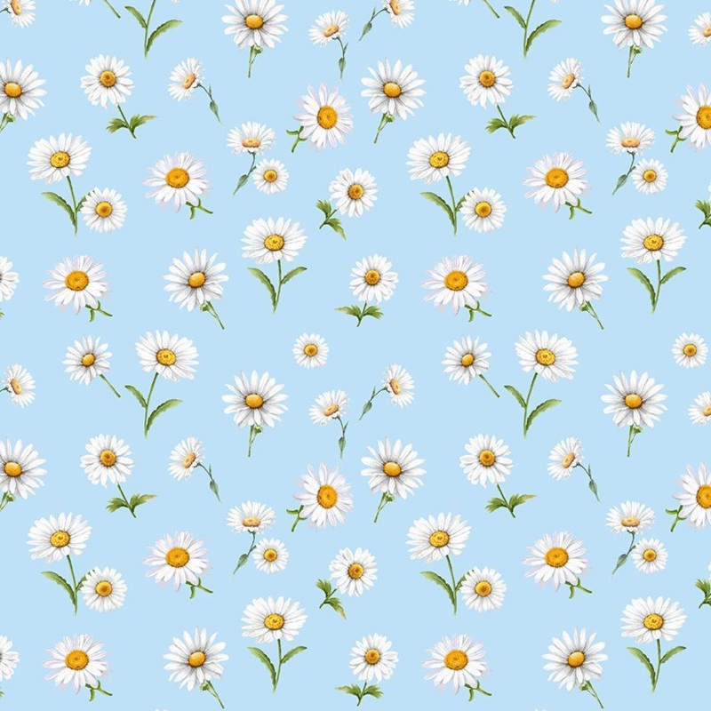 Bee & Bee Kind: SKY TOSSSED DAISIES Fabric (1/2 yd)