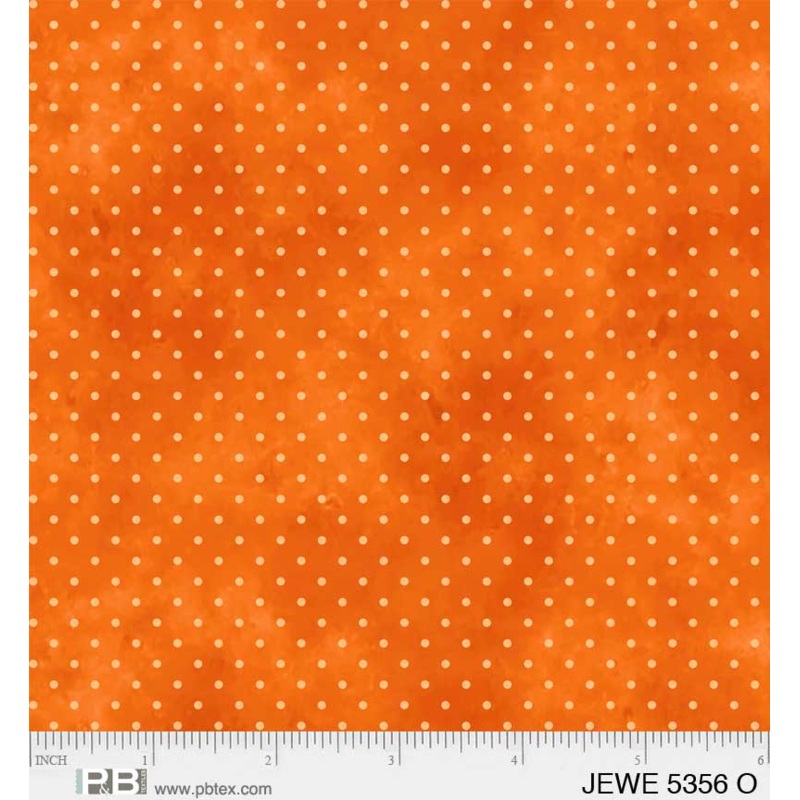 Jewel: ORANGE DOTS Fabric (1/2 yd)