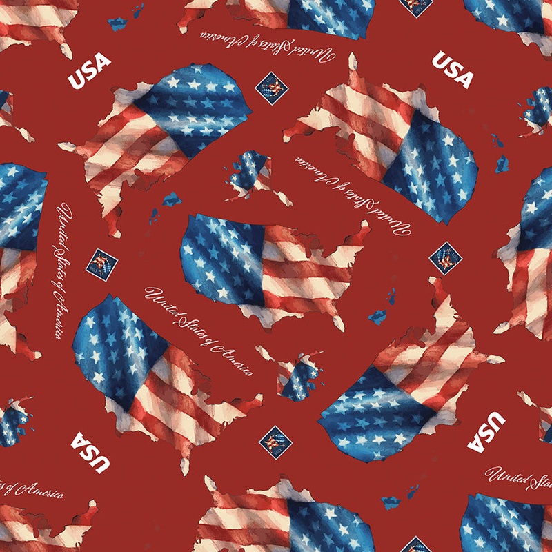 Letters From Home: MAIN RED Fabric by Vicki Gifford (1/2 yd)