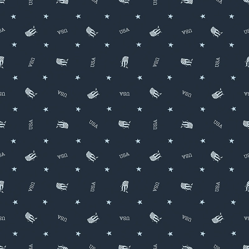 Letters From Home: TOSS NAVY Fabric by Vicki Gifford (1/2 yd)