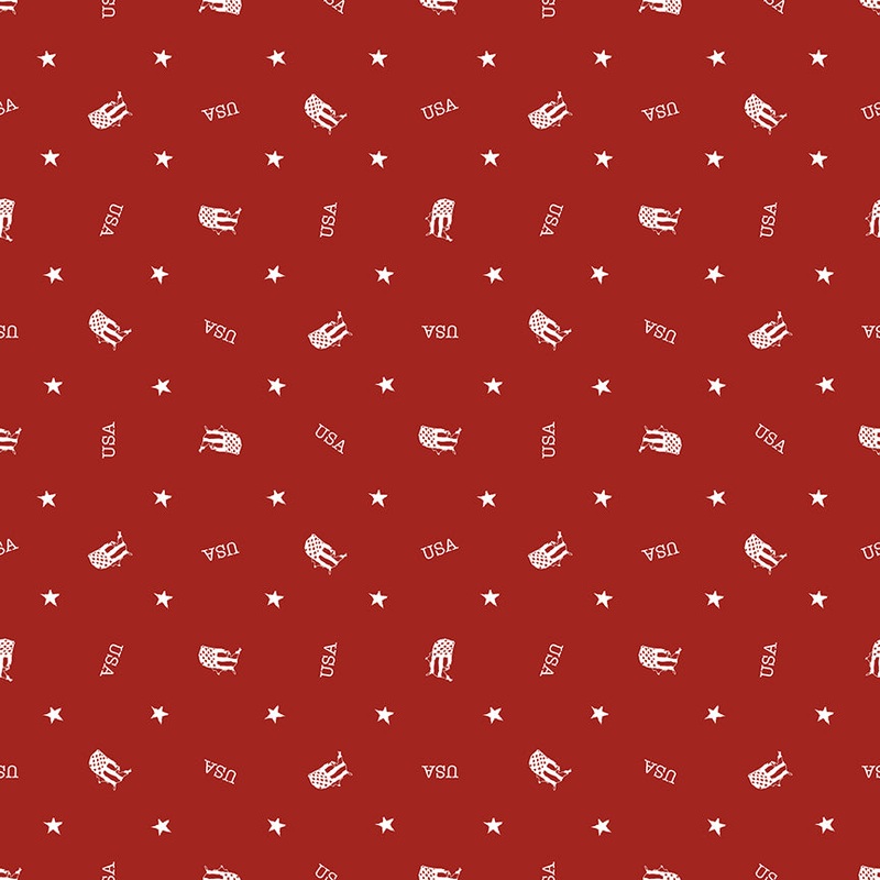 Letters From Home: TOSS RED Fabric by Vicki Gifford (1/2 yd)