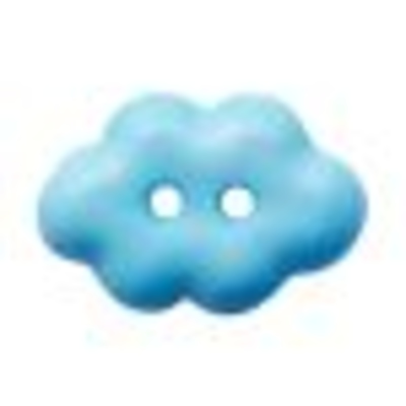 Novelty Button - Cloud 15mm- 2 holes