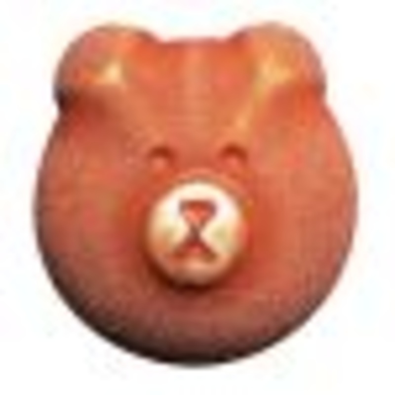 Novelty Button - Teddy Bear 15mm- Shank