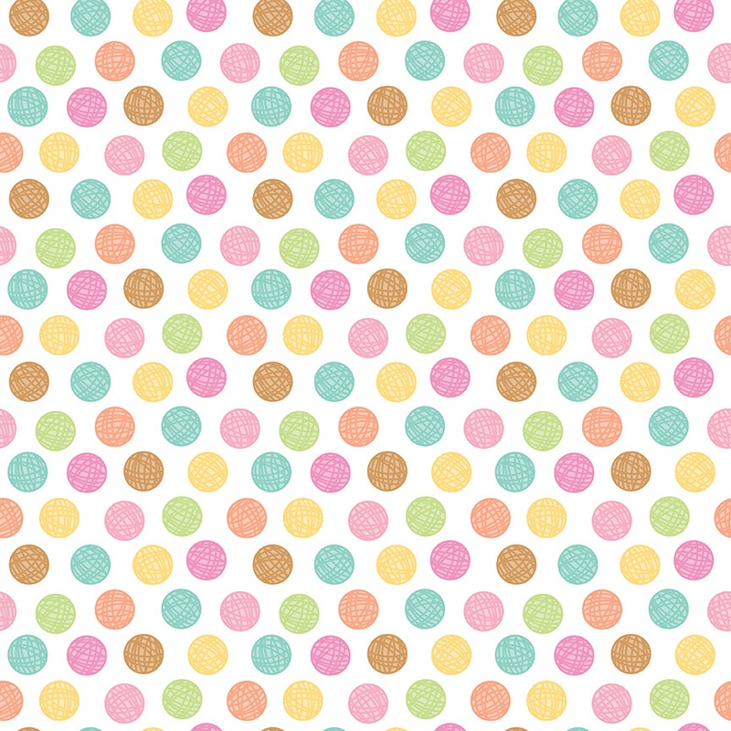 Pretty Kitty: YARN DOTS WHITE Fabric by Doodle Bug Designs (1/2 yd)