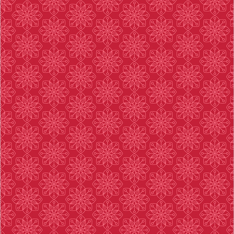 Snow Fall: AMARYLLIS BERRY Fabric by Shelly Cavanna (1/2 yd)