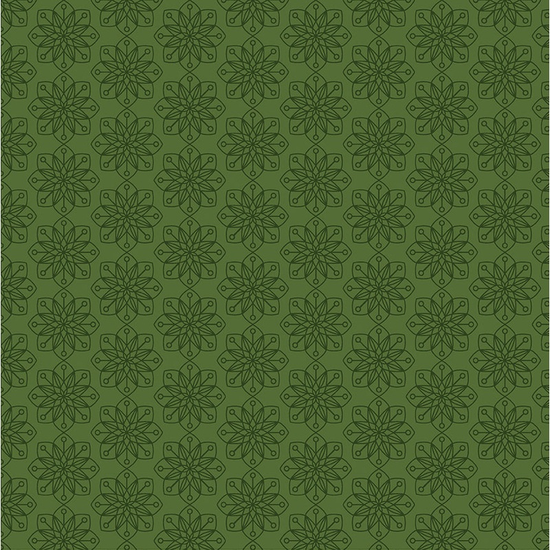 Snow Fall: AMARYLLIS EVERGREEN Fabric by Shelly Cavanna (1/2 yd)
