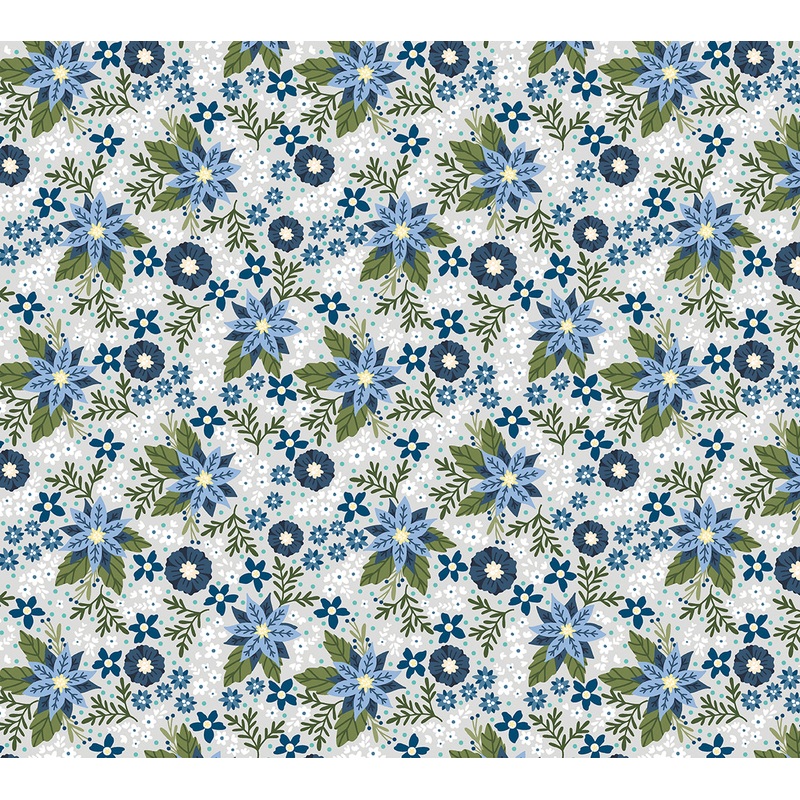 Snow Fall: BLUE SPRUCE Fabric by Shelly Cavanna (1/2 yd)